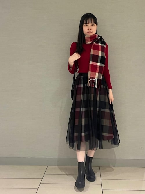 クレストブリッジチェックライトクロッシングチュールスカート