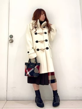 「アイテム（ダッフルコート）」を使った、ブルーレーベル・クレストブリッジ公式さん（レディース・152cm）の秋コーディネート