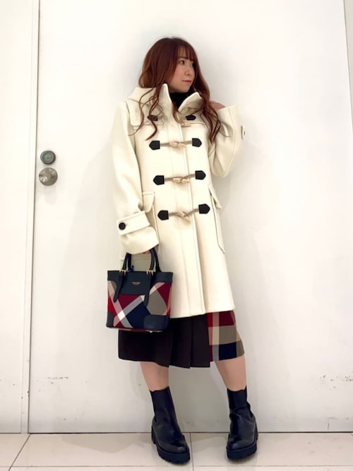 BLUE LABEL　ウールライクツイルパーシャルチェックスカート ウールライクツイルパーシャルチェックスカート（スカート）｜BLUE