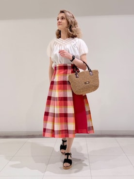 ブルーレーベル・クレストブリッジ公式さん（レディース・161cm）の夏コーディネート