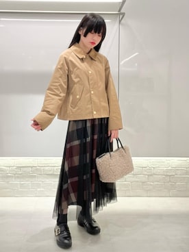 ブルーレーベルクレストブリッジ ワンピース 38 ブラウン×イエロー ブルーレーベル・クレストブリッジ公式(ブルーレーベル/ブラック