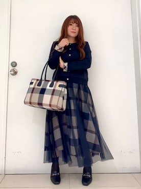 ブルーレーベルクレストブリッジ チェックチュールスカート 36 BLUE LABEL CRESTBRIDGE(ブルーレーベルクレストブリッジ)の