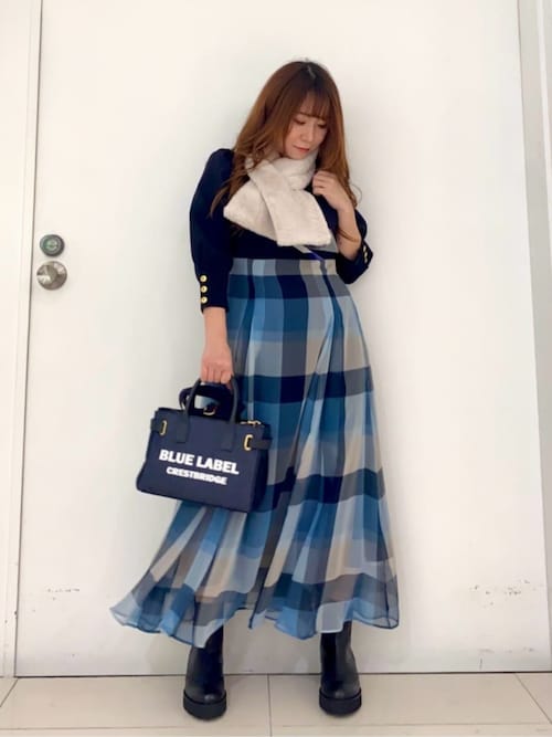 予約販売】シフォンコンビドレス（ワンピース）｜BLUE LABEL