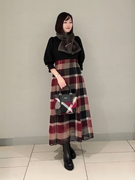 「アイテム（ワンピース/ドレス）」を使った、ブルーレーベル・クレストブリッジ公式さん（レディース・158cm）の秋コーディネート