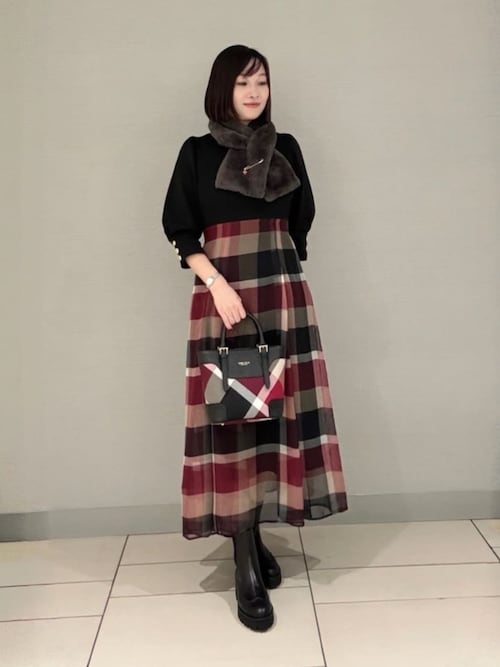 予約販売】シフォンコンビドレス（ワンピース）｜BLUE LABEL