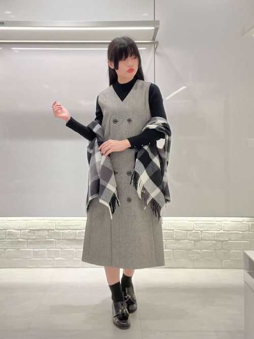 クレストブリッジチェックフード付きストール（マフラー）｜BLUE LABEL