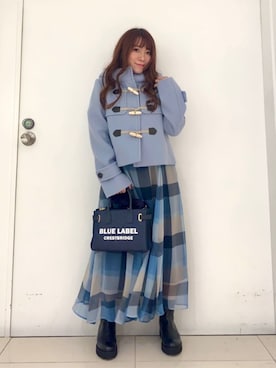 「アイテム（ダッフルコート）」を使った、ブルーレーベル・クレストブリッジ公式さん（レディース・152cm）の秋コーディネート