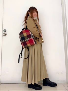 「アイテム（バックパック/リュック）」を使った、ブルーレーベル・クレストブリッジ公式さん（レディース・152cm）の秋コーディネート