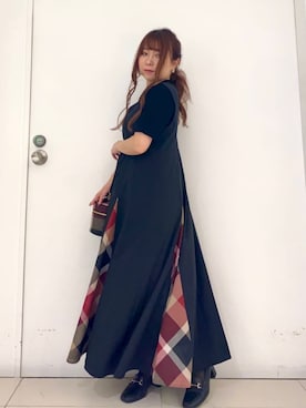 ブルーレーベルクレストブリッジ モックロディーシルケットワンピース M 訳あり ブルーレーベルクレストブリッジ モックロディー