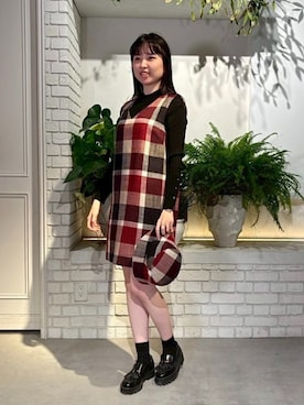 「アイテム（キャスケット）」を使った、ブルーレーベル・クレストブリッジ公式さん（レディース・165cm）の秋コーディネート