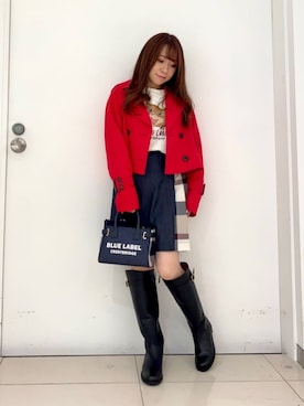 「アイテム（トレンチコート）」を使った、ブルーレーベル・クレストブリッジ公式さん（レディース・152cm）の秋コーディネート