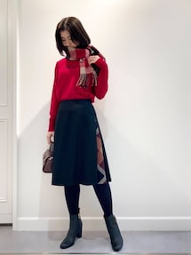 ブルーレーベルクレストブリッジ フレアスカート ノバチェック 40 赤紫 BLUE LABEL CRESTBRIDGE(ブルーレーベル・クレストブリッジ) の