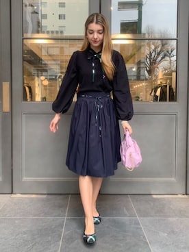 「アイテム（ニット/セーター）」を使った、ブルーレーベル・クレストブリッジ公式さん（レディース・160cm）の夏コーディネート