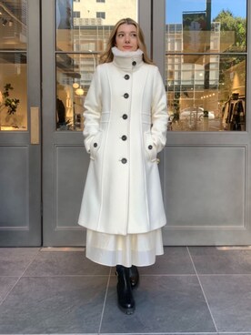 「アイテム（ダッフルコート）」を使った、ブルーレーベル・クレストブリッジ公式さん（レディース・160cm）の夏コーディネート