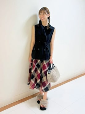 ブルーレーベル・クレストブリッジ公式さん（レディース・159cm）の夏コーディネート