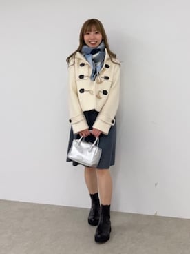 「アイテム（ダッフルコート）」を使った、ブルーレーベル・クレストブリッジ公式さん（レディース・159cm）の冬コーディネート