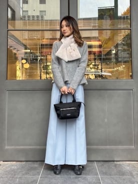 「アイテム（バングル/リストバンド）」を使った、ブルーレーベル・クレストブリッジ公式さん（レディース・162cm）の冬コーディネート