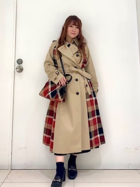 「アイテム（トレンチコート）」を使った、ブルーレーベル・クレストブリッジ公式さん（レディース・152cm）の秋コーディネート