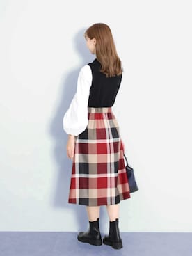 「ドッキングワンピ」｜ブルーレーベル・クレストブリッジ公式さん（レディース・159cm）の秋コーディネート