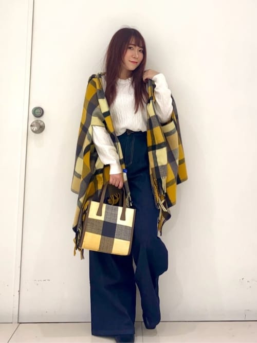 クレストブリッジチェックフード付きストール（マフラー）｜BLUE LABEL