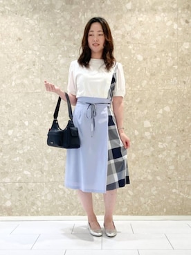 「アイテム（バレエシューズ）」を使った、ブルーレーベル・クレストブリッジ公式さん（レディース・154cm）の夏コーディネート