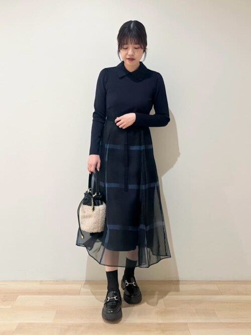 ブルーレーベル クレストブリッジチェックソフティーボイルニット