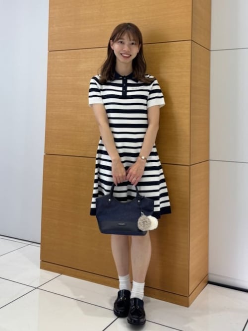 セール】プレッピーボーダーニットドレス（ワンピース）｜BLUE LABEL