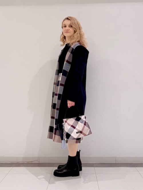 ツイードニットドッキングドレス（ワンピース）｜BLUE LABEL