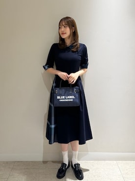極美品　クリアーポンチジャージーワンピース　ブルーレーベルクレストブリッジ BLUE LABEL CRESTBRIDGE（ブルーレーベルクレストブリッジ）の