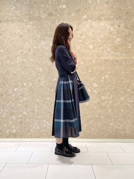 ブルーレーベルクレストブリッジ シャツワンピース リバーシブルリボンベルト BLUE LABEL CRESTBRIDGE #snc ブルーレーベル クレストブリッジ