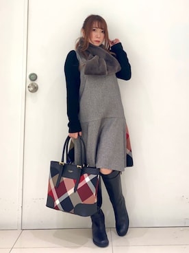 ブルーレーベル・クレストブリッジ公式さん（レディース・152cm）の秋コーディネート