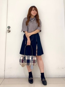 「アイテム（キーホルダー）」を使った、ブルーレーベル・クレストブリッジ公式さん（レディース・152cm）の夏コーディネート