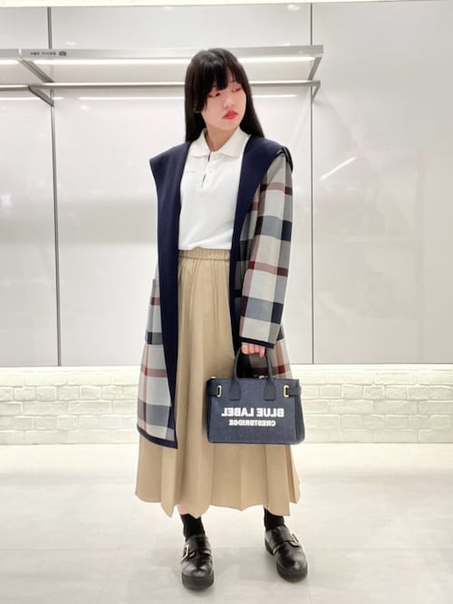 BURBERRY バーバリーブルーレーベル プリーツスカート 38コーデュロイ BLUE LABELプリーツスカート BURBERRY バーバリーブルーレーベル