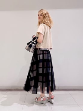 ブルーレーベル・クレストブリッジ公式さん（レディース・161cm）の夏コーディネート