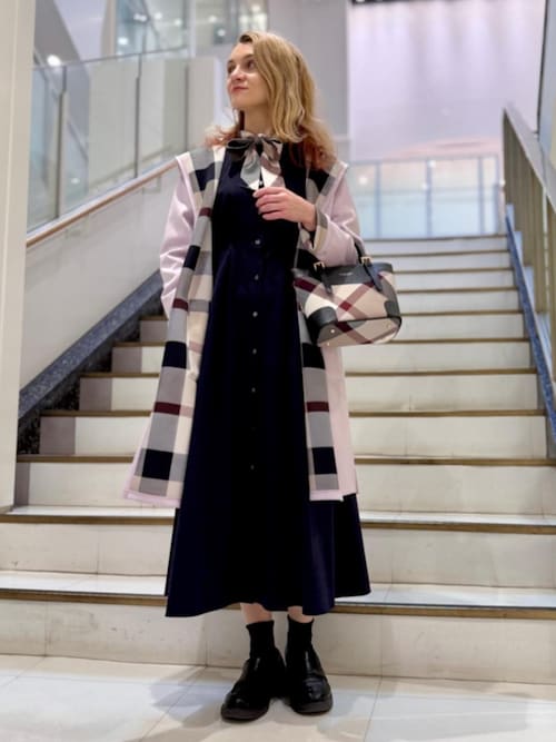 クレストブリッジチェックリバーシブルダンボールコーディガン（その他