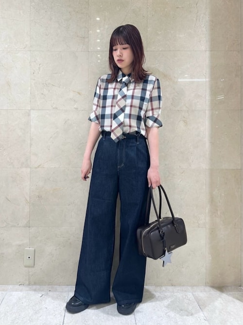 ブルーレーベル チェック ブラウス ブルーレーベルクレストブリッジ