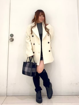 「アイテム（ピーコート）」を使った、ブルーレーベル・クレストブリッジ公式さん（レディース・152cm）の秋コーディネート