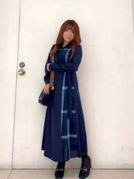 ブルーレーベルクレストブリッジ　ツイードワンピース　ハイネック　チェック チェック柄 ワンピース クレストブリッジ ブルーレーベル