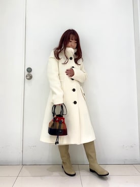 「アイテム（ダッフルコート）」を使った、ブルーレーベル・クレストブリッジ公式さん（レディース・152cm）の秋コーディネート
