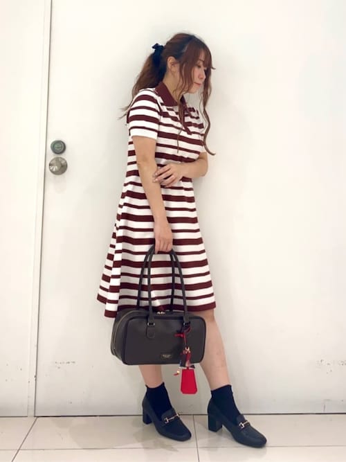 セール】プレッピーボーダーニットドレス（ワンピース）｜BLUE LABEL