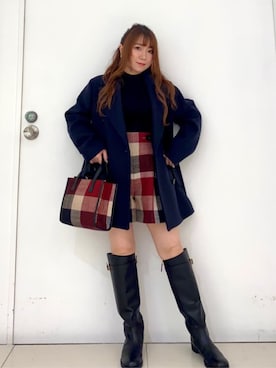 「アイテム（ピーコート）」を使った、ブルーレーベル・クレストブリッジ公式さん（レディース・152cm）の秋コーディネート