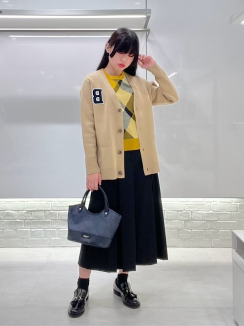 クレストブリッジチェックウーリージャカードプルオーバー（ニット