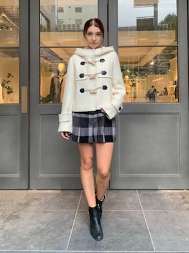 「アイテム（ダッフルコート）」を使った、ブルーレーベル・クレストブリッジ公式さん（レディース・160cm）の秋コーディネート