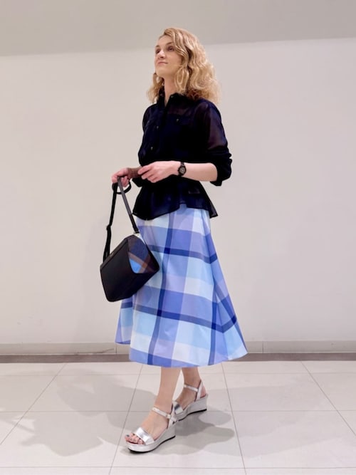 クレストブリッジチェックライトクロッシングツイルスカート
