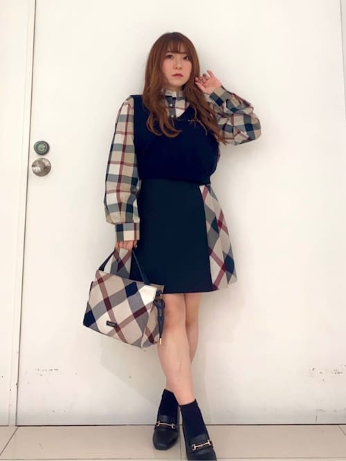 クレストブリッジチェックカルゼギャザーミニバッグ（ショルダー