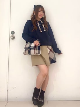 「BLUE LABEL CRESTBRIDGE（ブルーレーベルクレストブリッジ）のアイテム」を使った、ブルーレーベル・クレストブリッジ公式さん（レディース・152cm）の春コーディネート