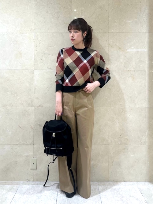 クレストブリッジチェックウーリージャカードプルオーバー（ニット