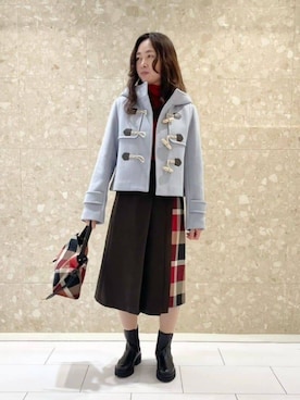 「アイテム（ダッフルコート）」を使った、ブルーレーベル・クレストブリッジ公式さん（レディース・154cm）の秋コーディネート