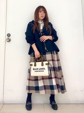 「BLUE LABEL CRESTBRIDGE（ブルーレーベルクレストブリッジ）のアイテム」を使った、ブルーレーベル・クレストブリッジ公式さん（レディース・152cm）の春コーディネート