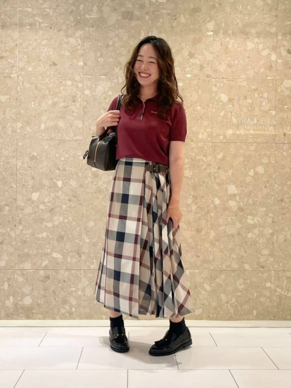 クレストブリッジチェックカラミクロスロングスカート　ワイン38 クレストブリッジチェックカラミクロスロングスカートを使った